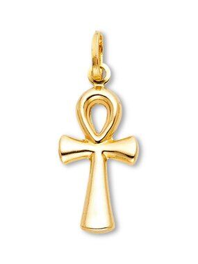 14K Solid Gold Ankh Pendant | Egyptian Life Symbol By Tehrani Jewelry